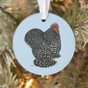 Cochin:  Mottled Rooster Ornament