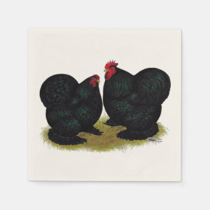 Cochins Black Bantam Pair Napkin