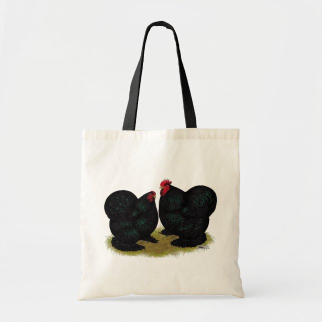 Cochins Black Bantam Pair Tote Bag (Front)