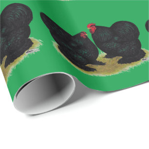 Cochins Black Bantam Pair Wrapping Paper