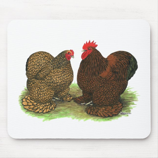 Cochins:  Golden-laced Mouse Mat (Front)