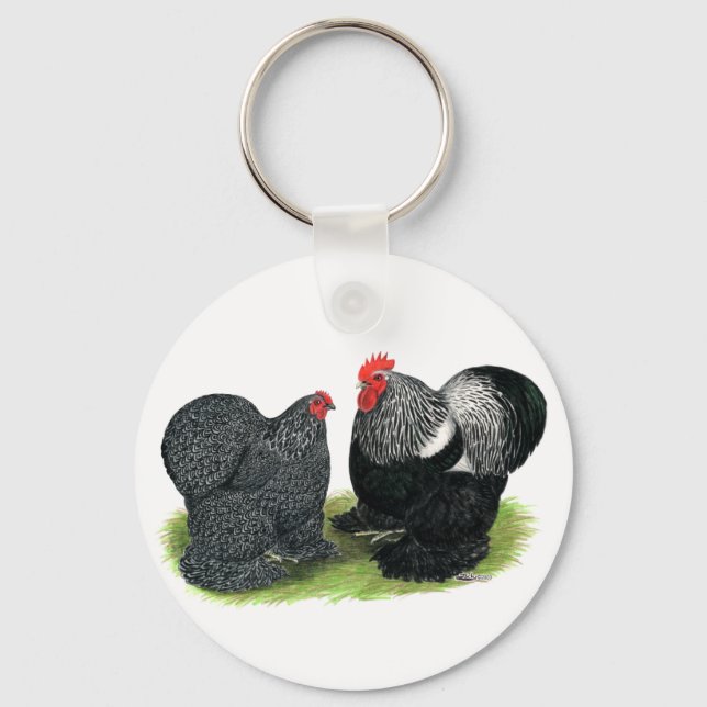 Cochins:  Silver-penciled Key Ring (Front)