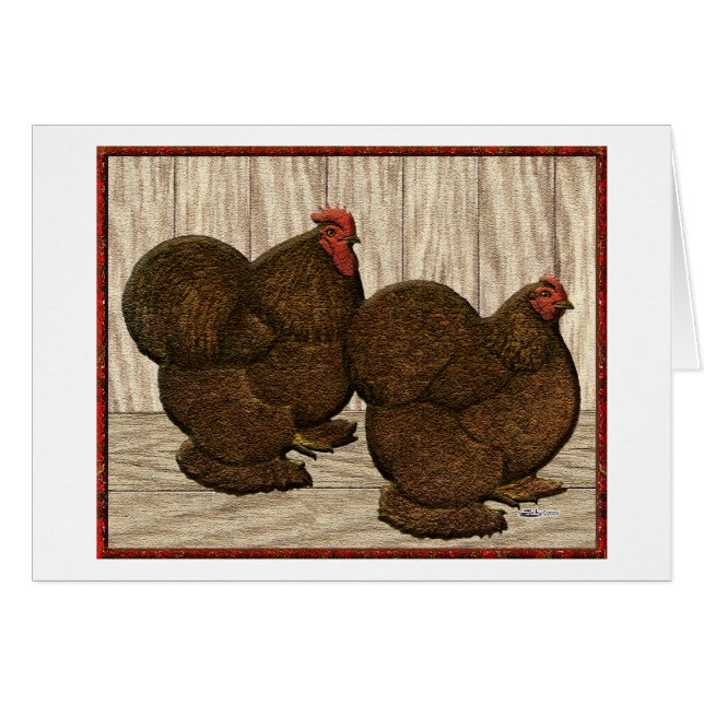 Cochins:  Textured Red Bantams (Front Horizontal)