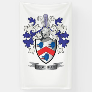 Cochran Family Crest Coat of Arms Banner