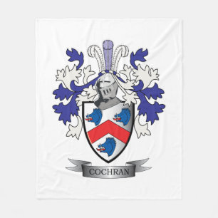 Cochran Family Crest Coat of Arms Fleece Blanket
