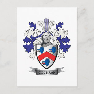 Cochran Family Crest Coat of Arms Postcard