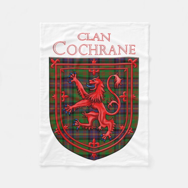Cochrane Tartan Scottish Plaid Lion Rampant Fleece Blanket (Front)