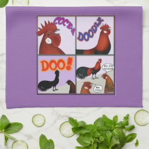 Cock-A-Doodle-Doo! Tea Towel