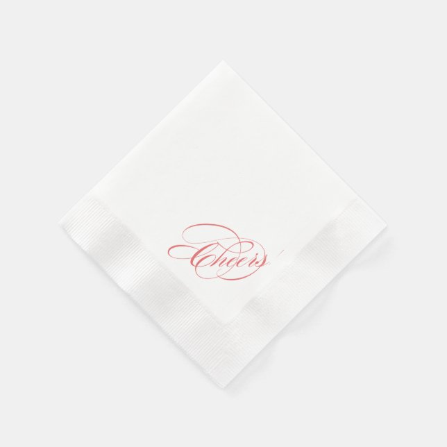 Cockail Napkin: Cheers! Wedding Napkins (Corner)