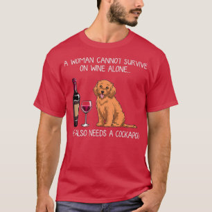 Cockapoo and wine Funny dog  T-Shirt