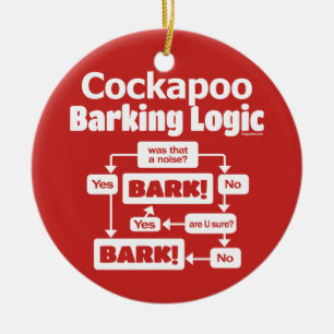 Cockapoo Barking Logic Ceramic Tree Decoration