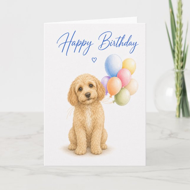 Cockapoo Birthday Card (Front)