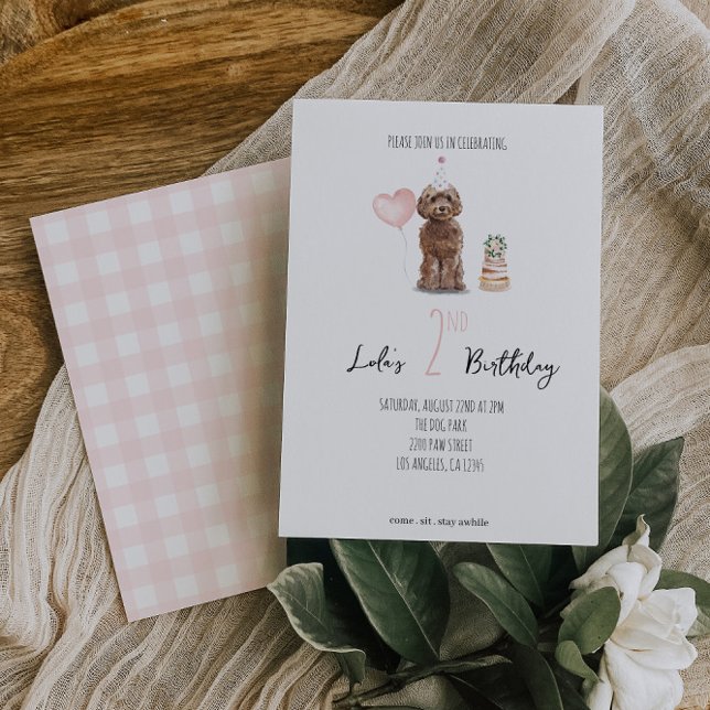 Cockapoo Birthday Invitation - Girl (Creator Uploaded)