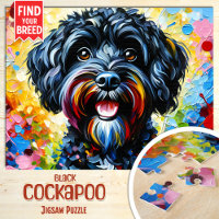 Cockapoo Black Dog Portrait Acrylic Art Print Dog 