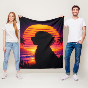 Cockapoo blankets- Retro Cockapoo Dog Lover Gift Fleece Blanket
