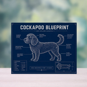 Cockapoo Blueprint Wall Art Dog Lover Gift Acrylic Sign
