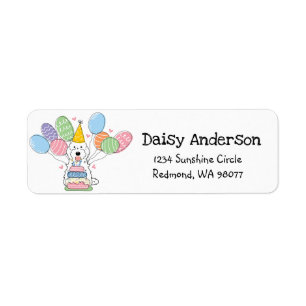 Cockapoo Cavapoo Birthday Party Return Address
