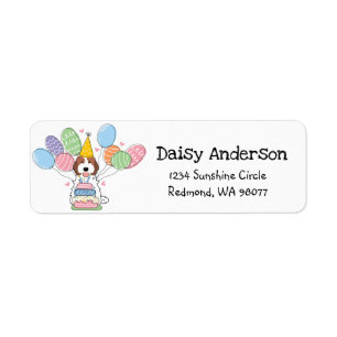 Cockapoo Cavapoo Birthday Party Return Address
