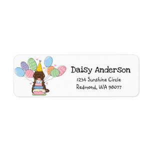 Cockapoo Cavapoo Birthday Party Return Address