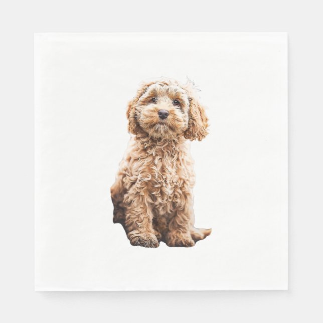Cockapoo Cavoodle Labradoodle Cute Puppy Dog- Pood Napkin (Front)