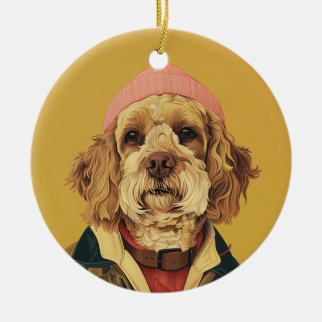 Cockapoo Ceramic Tree Decoration (Front)