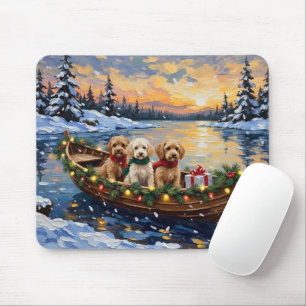 Cockapoo Christmas Boat Holiday Mouse Mat