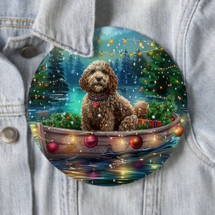 Cockapoo Christmas Festive Voyage 6 Cm Round Badge