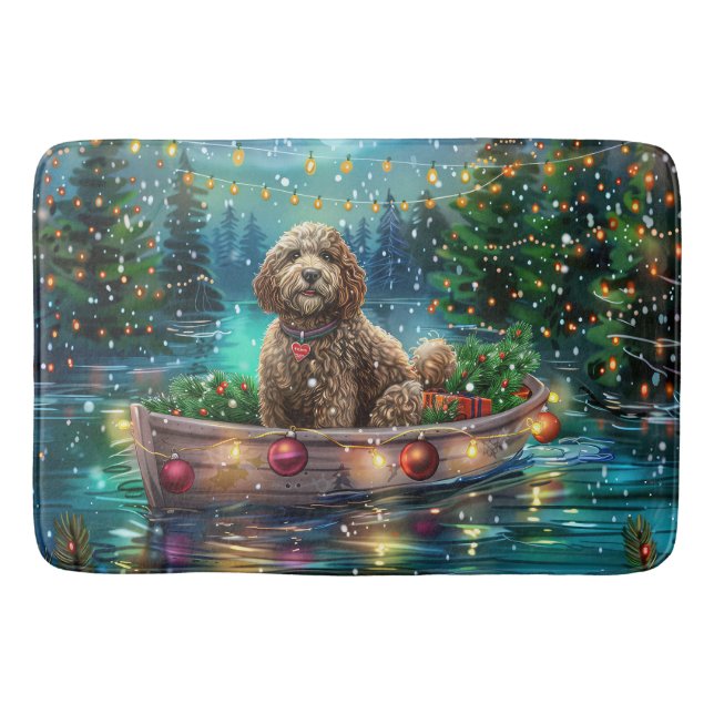 Cockapoo Christmas Festive Voyage Bath Mat (Front)