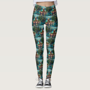 Cockapoo Christmas Festive Voyage Leggings