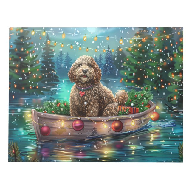 Cockapoo Christmas Festive Voyage Notepad (Front)