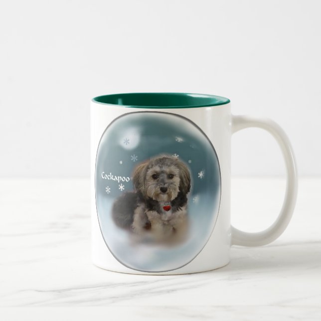 Cockapoo Christmas Gifts Two-Tone Coffee Mug (Right)