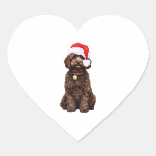 Cockapoo Christmas   Heart Sticker