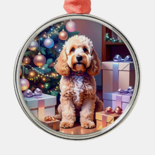 Cockapoo Christmas Metal Tree Decoration