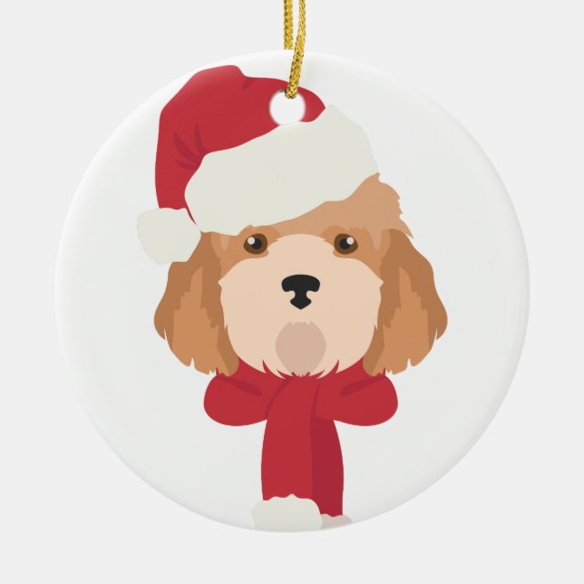 Cockapoo Christmas Ornament. Snowflake Decoration (Front)