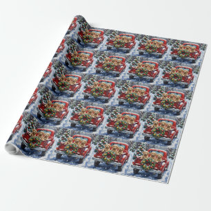 Cockapoo Christmas Red Truck Holiday Wrapping Paper