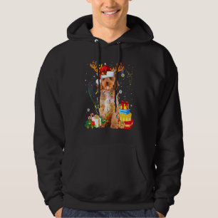 Cockapoo Christmas Reindeer Santa Lights Dog Xmas Hoodie