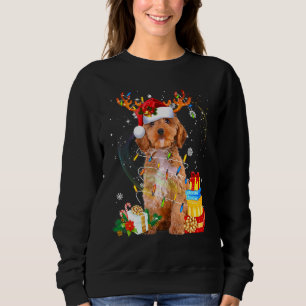 Cockapoo Christmas Reindeer Santa Lights Dog Xmas Sweatshirt