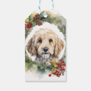 Cockapoo Christmas Wreath Festive Pup  Gift Tags