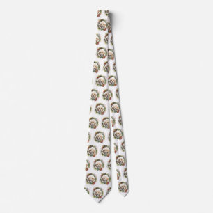 Cockapoo Christmas Wreath Festive Pup  Tie