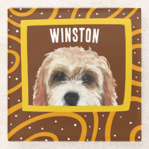 Cockapoo customised pattern photo frame glass coaster