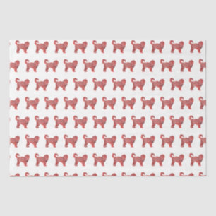 Cockapoo Cute Christmas Dog Silhouette Red Tissue Paper