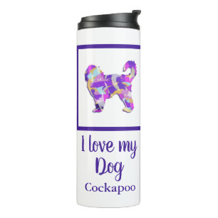 Cockapoo Cute Dog Silhouette PurplePY&B  Thermal Tumbler