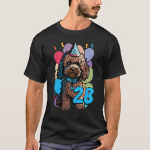Cockapoo Dog 28th Birthday Themed Party 28 Year Ol T-Shirt