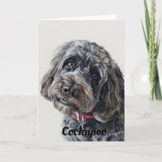 Cockapoo dog art card