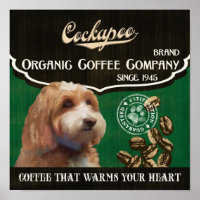 Cockapoo Dog Art Poster- Organic Coffee Company