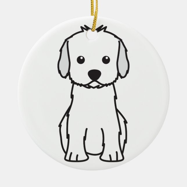 Cockapoo Dog Cartoon Ceramic Tree Decoration (Front)