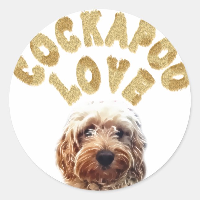 Cockapoo Dog Classic Round Sticker (Front)