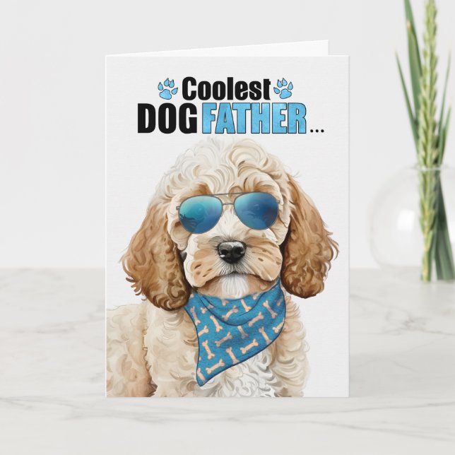 Cockapoo Dog Coolest Dad Ever Father's Day Holiday Card (Front)