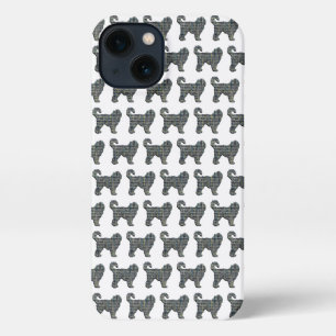Cockapoo Dog Cute Silhouette Grid White iPhone 13 Case