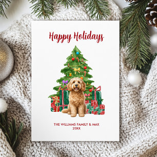 Cockapoo Dog Family Christmas Holiday Card